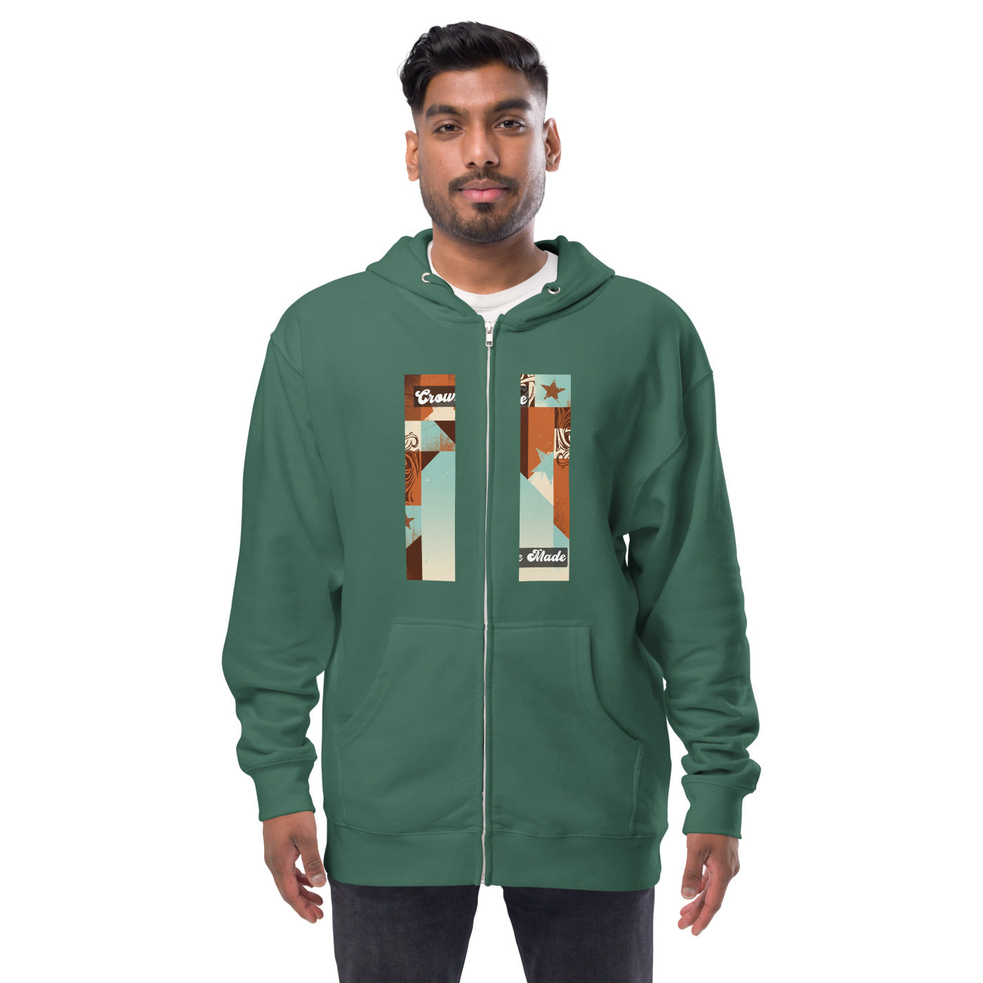 Pocket Cows Unisex Fleece Zip Up Hoodie — Design 260