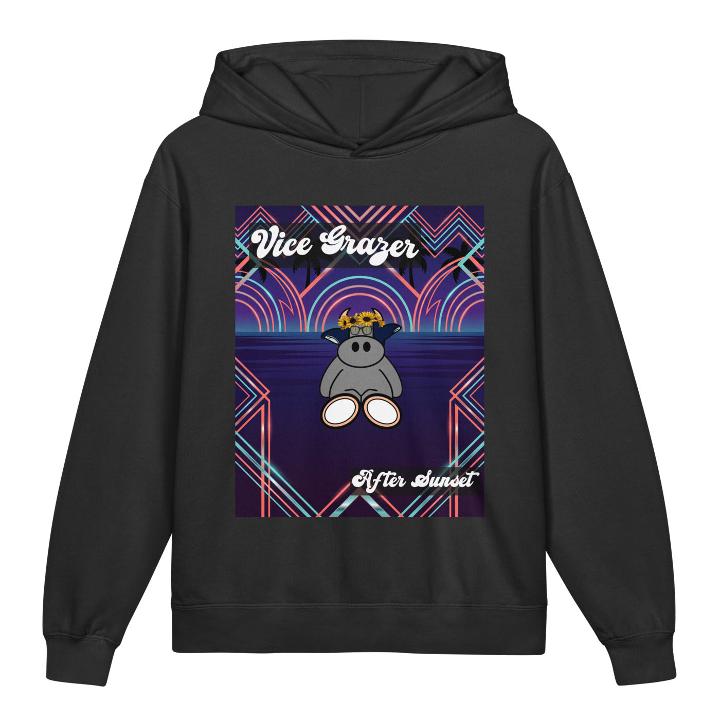 Pocket Cows Youth Garment-Dyed Lightweight Hooded Sweatshirt — Design 279
