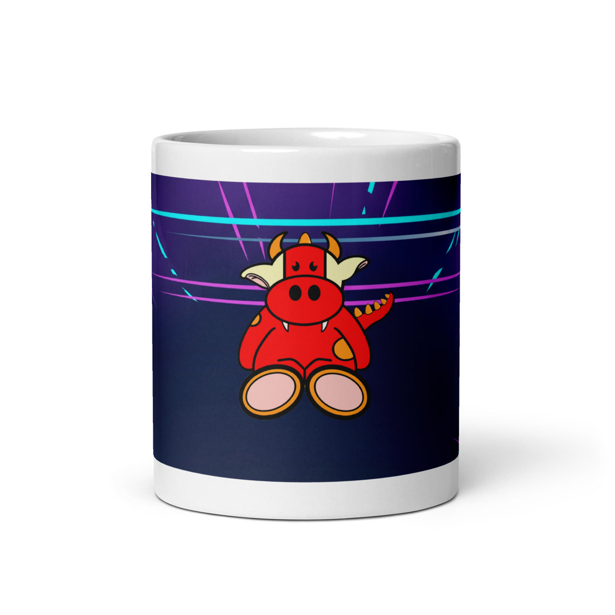 Pocket Cows White Glossy Mug — After Hours — Design 273