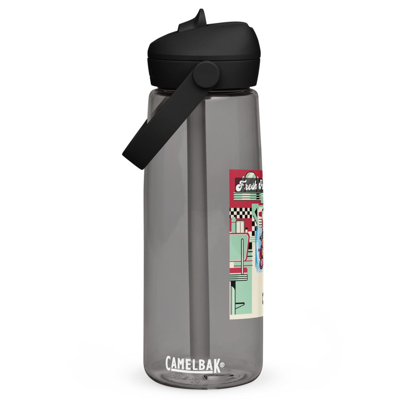 Pocket Cows Flip Straw Water Bottle — Design 715
