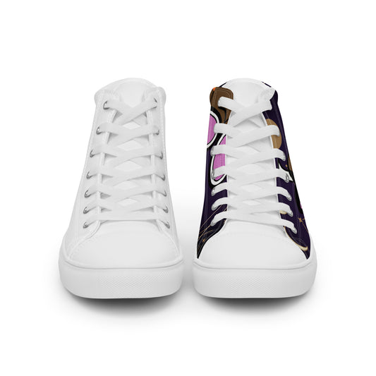 Pocket Cows Men's High Top Canvas Shoes — Written In The Herd — Design 766