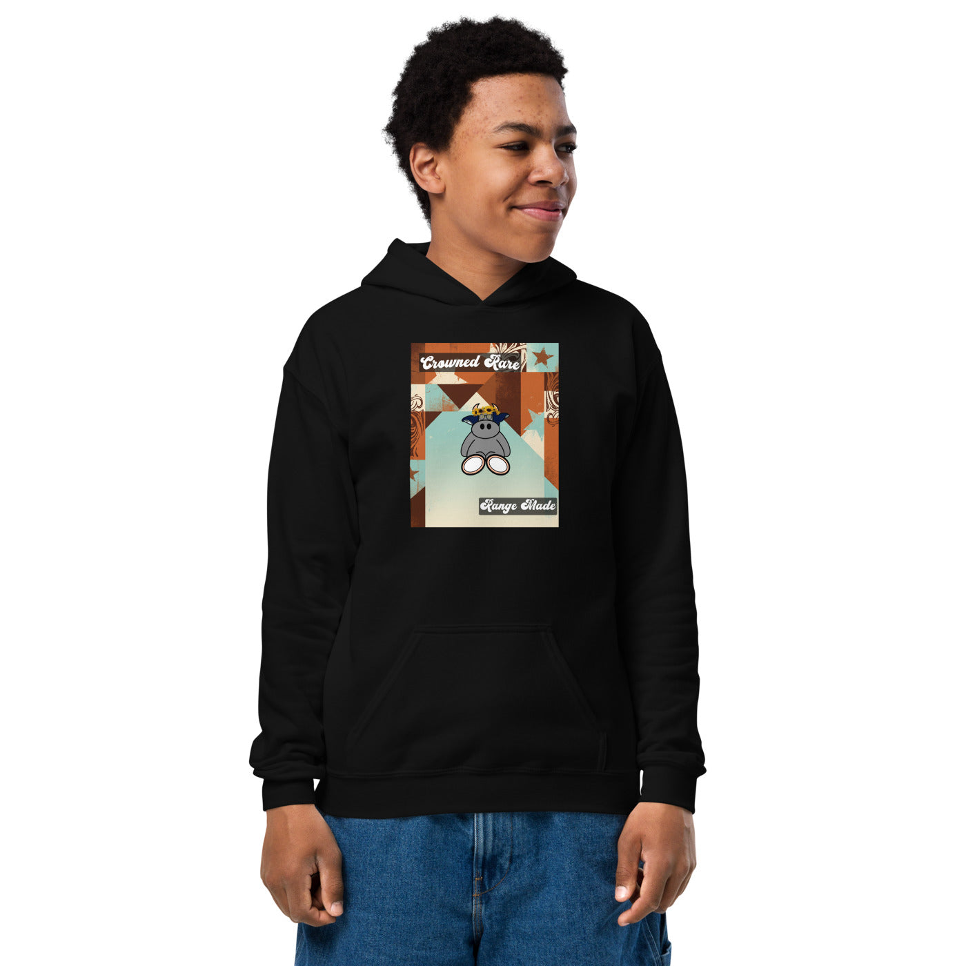 Pocket Cows Youth Heavy Blend Hoodie — Design 260