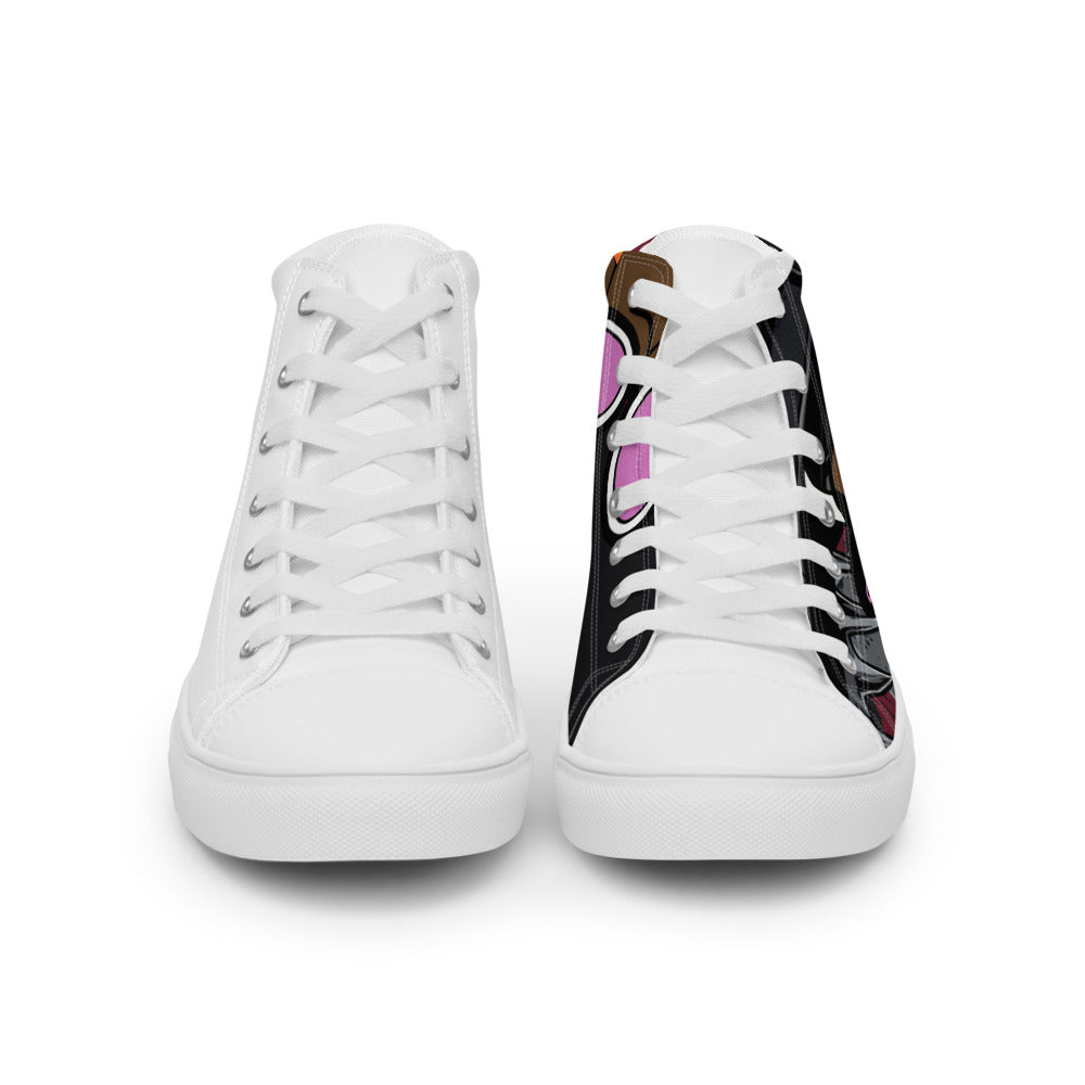 Pocket Cows Men's High Top Canvas Shoes — No Bull Left — Design 778