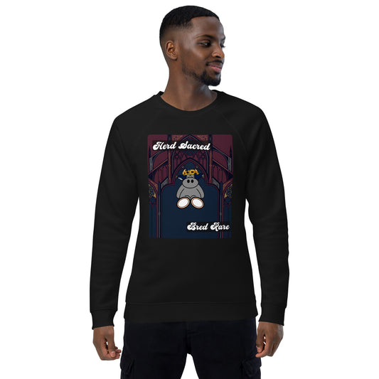 Pocket Cows Unisex Organic Raglan Sweatshirt — Design 271