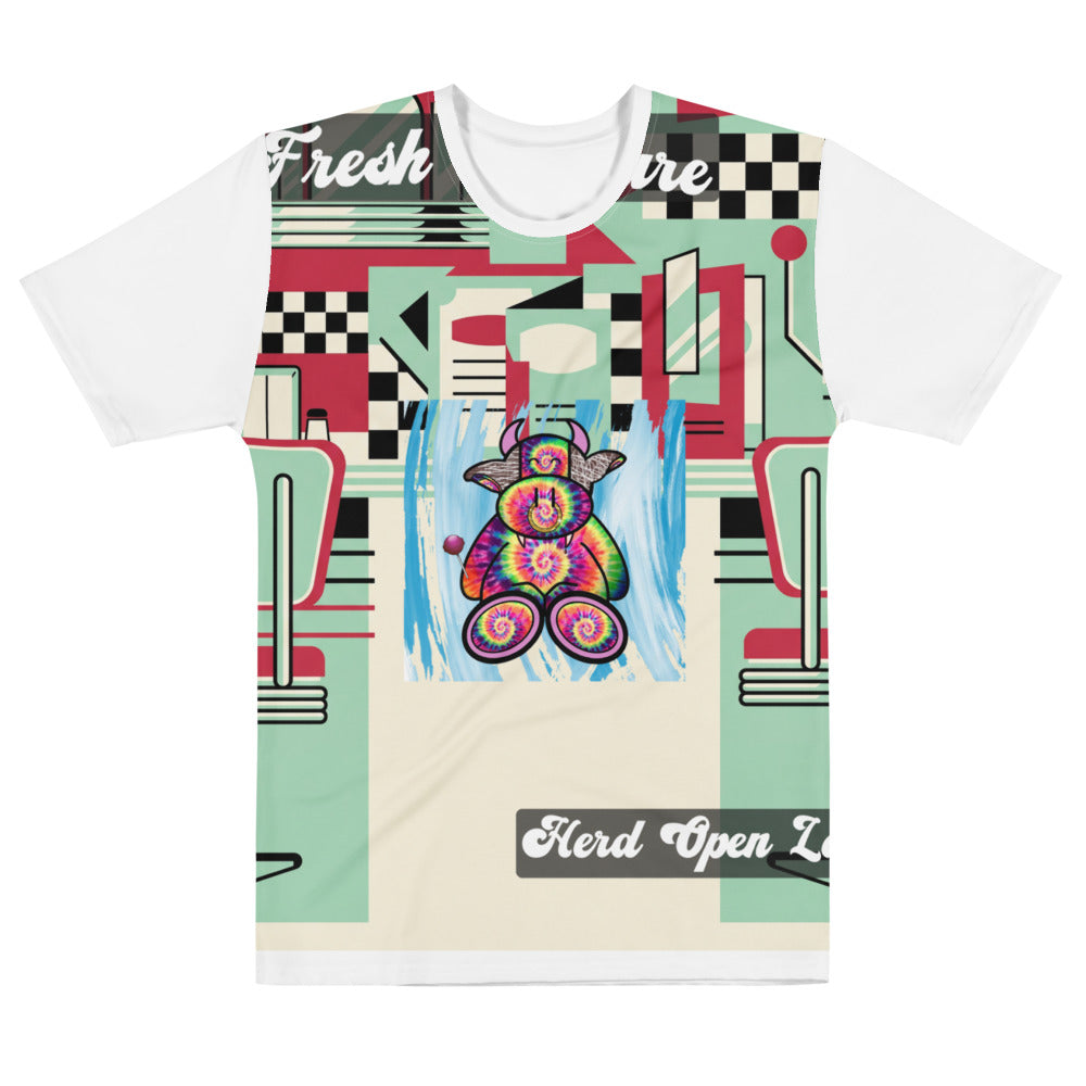 Pocket Cows All-Over Print Men’s Cotton Crew Neck T-Shirt — Always Fresh — Design 715