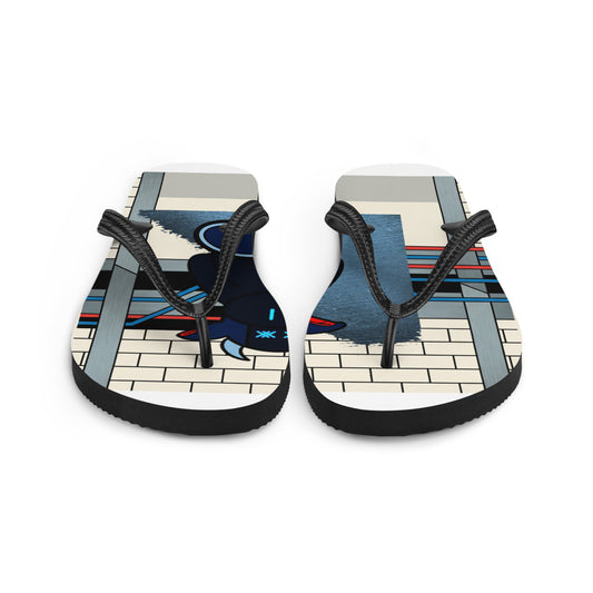 Pocket Cows Sublimation Flip Flops — Move Different — Design 755