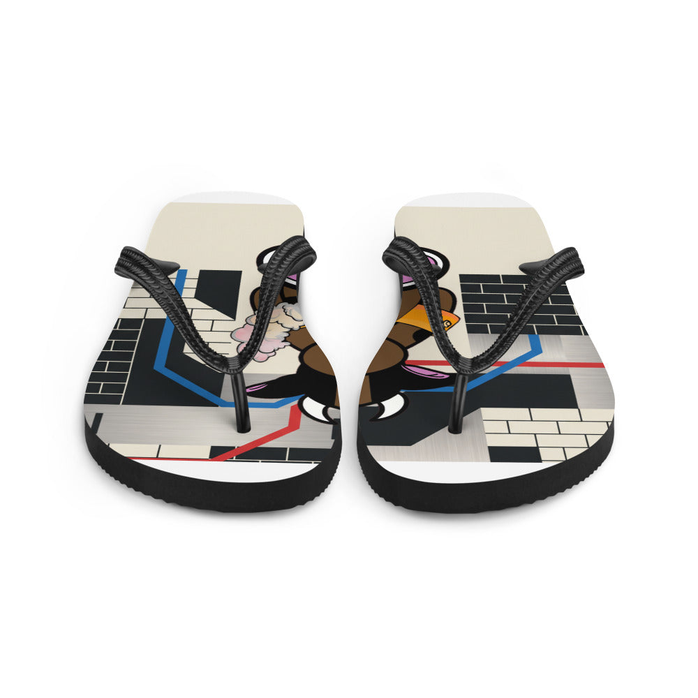 Pocket Cows Sublimation Flip Flops — Move Different — Design 790