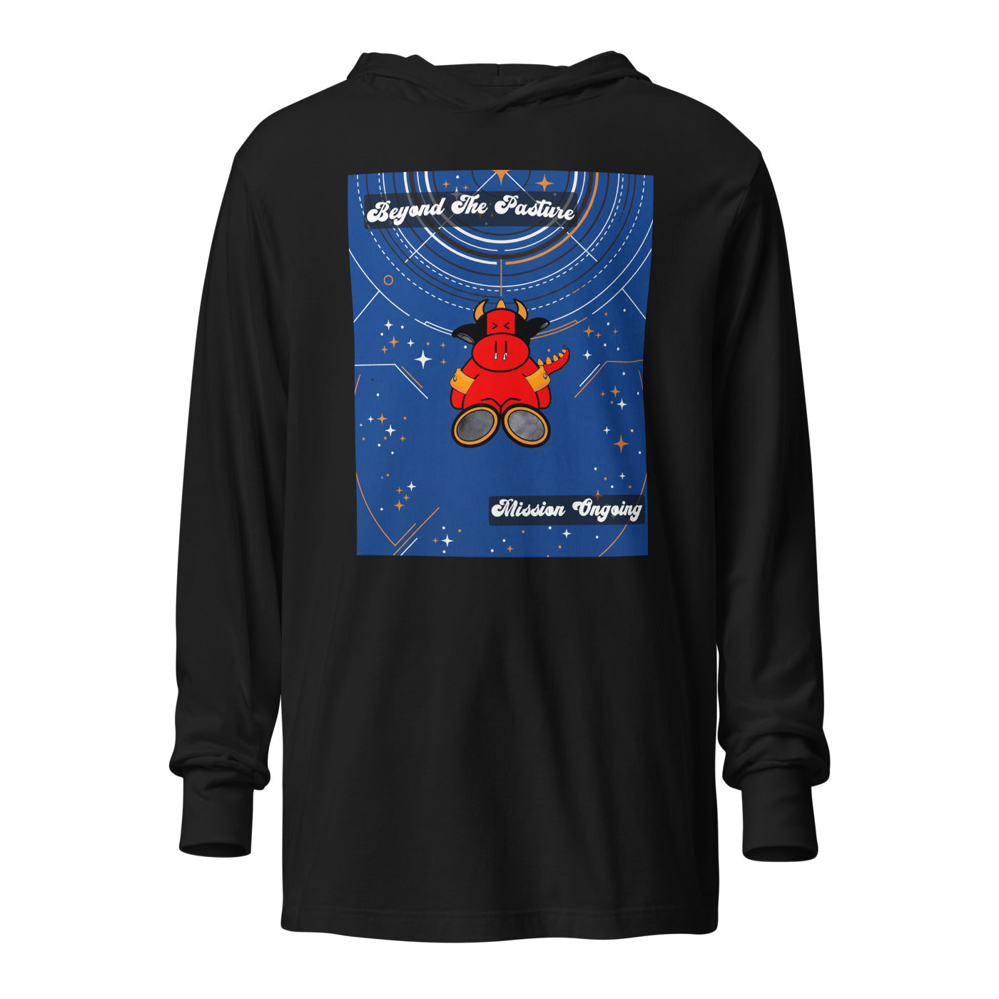 Pocket Cows Unisex Hooded Long Sleeve Tee — Design 278