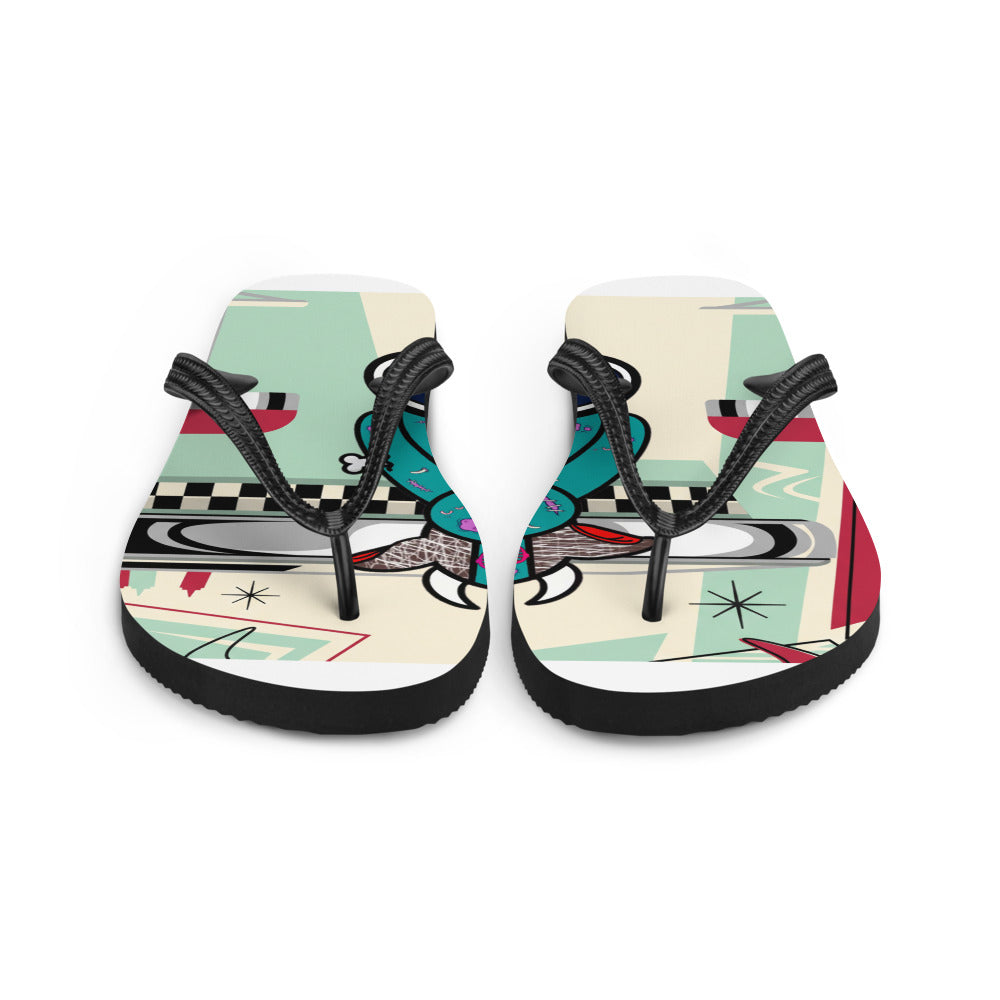 Pocket Cows Sublimation Flip Flops — Always Fresh — Design 821