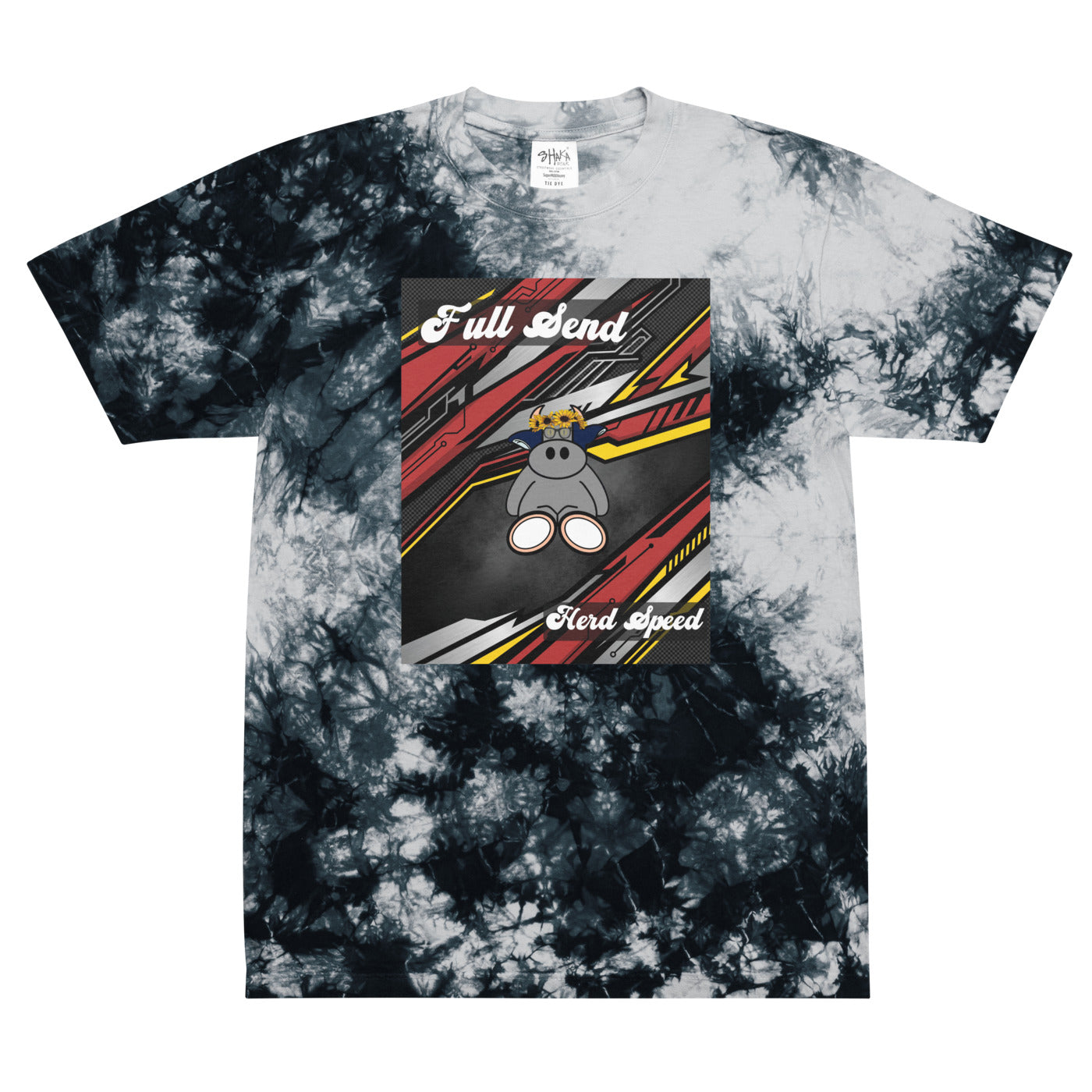 Pocket Cows Unisex Oversized Tie-Dye T-Shirt — Design 265