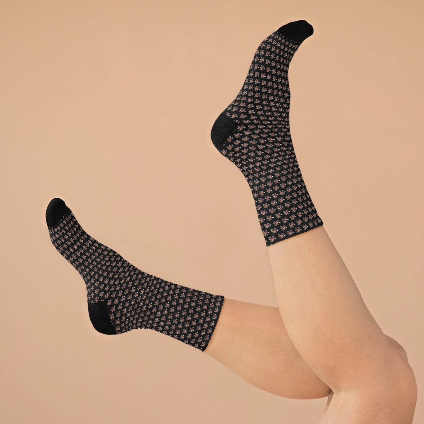 Black Pattern DTG Socks