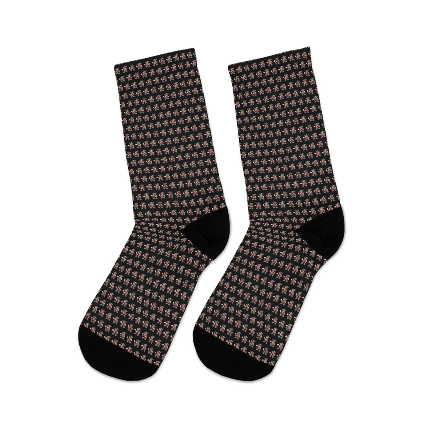 Black Pattern DTG Socks