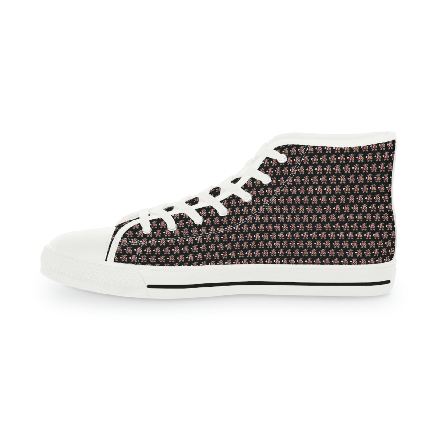 Black Pattern Men's High Top Sneakers