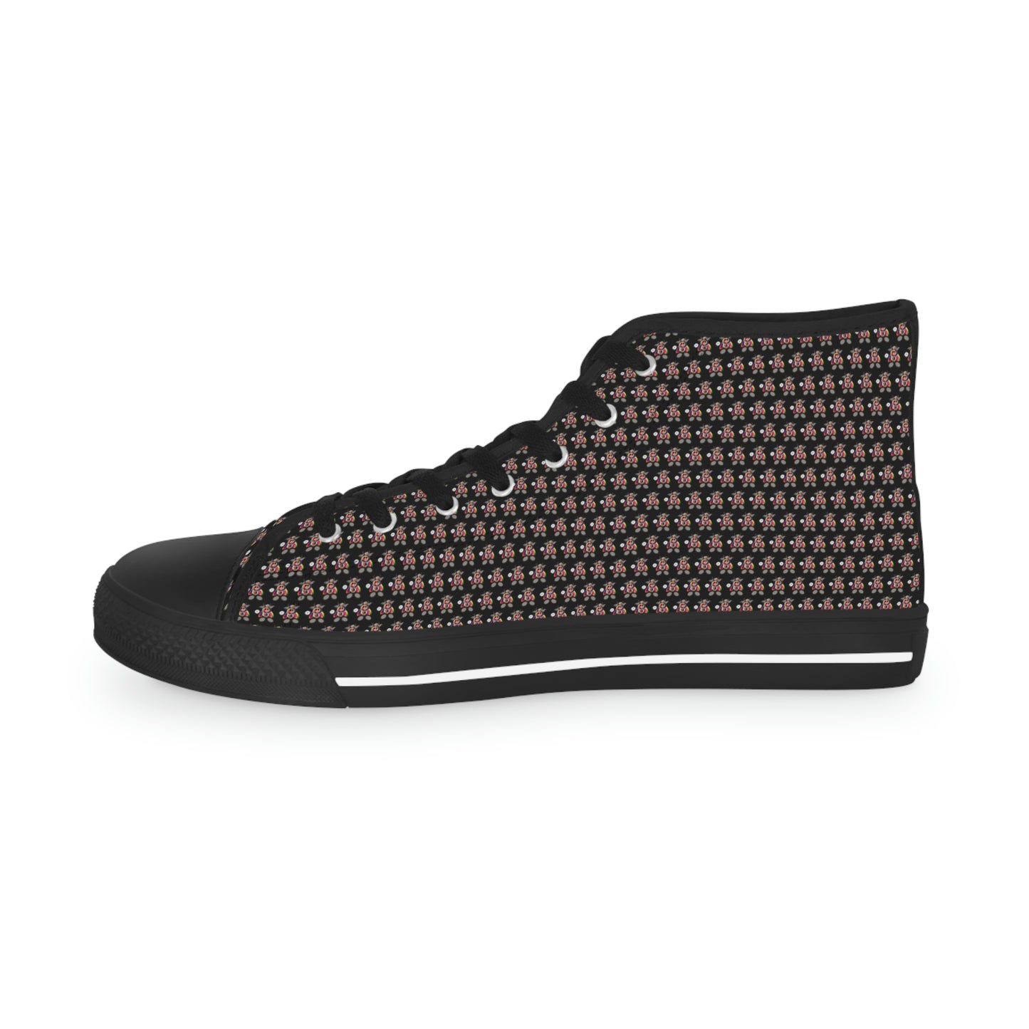 Black Pattern Men's High Top Sneakers