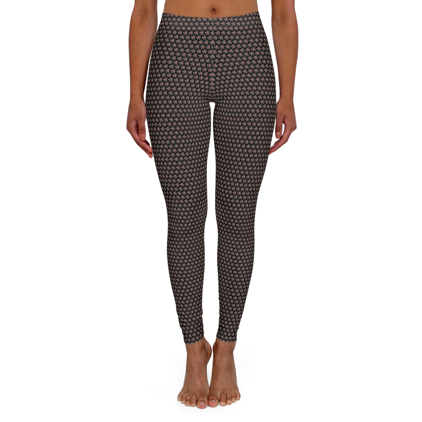 Black Pattern Women's Spandex Leggings