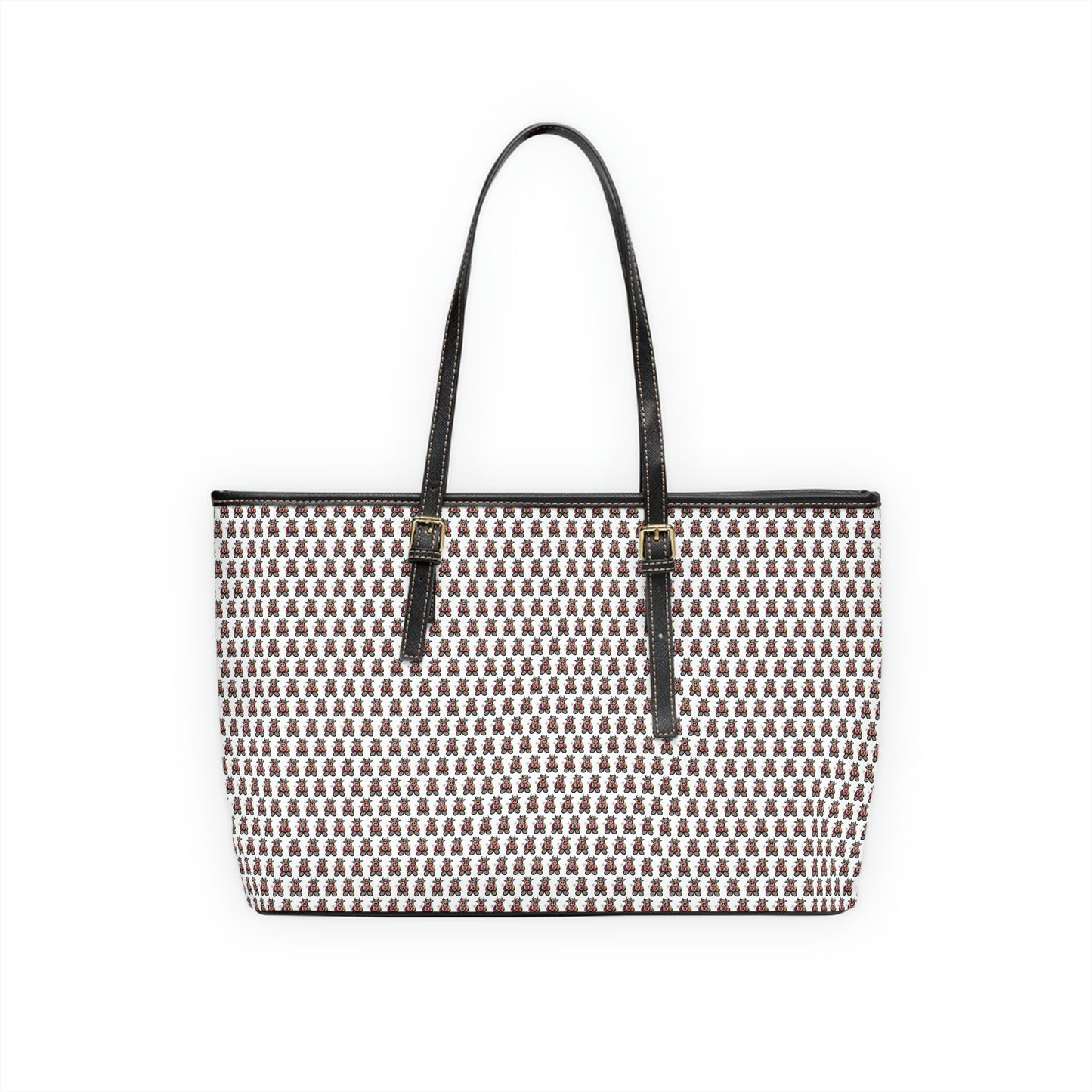 White Pattern PU Leather Shoulder Bag