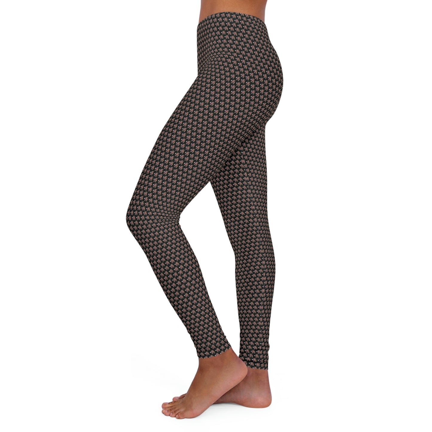 Black Pattern Women's Spandex Leggings