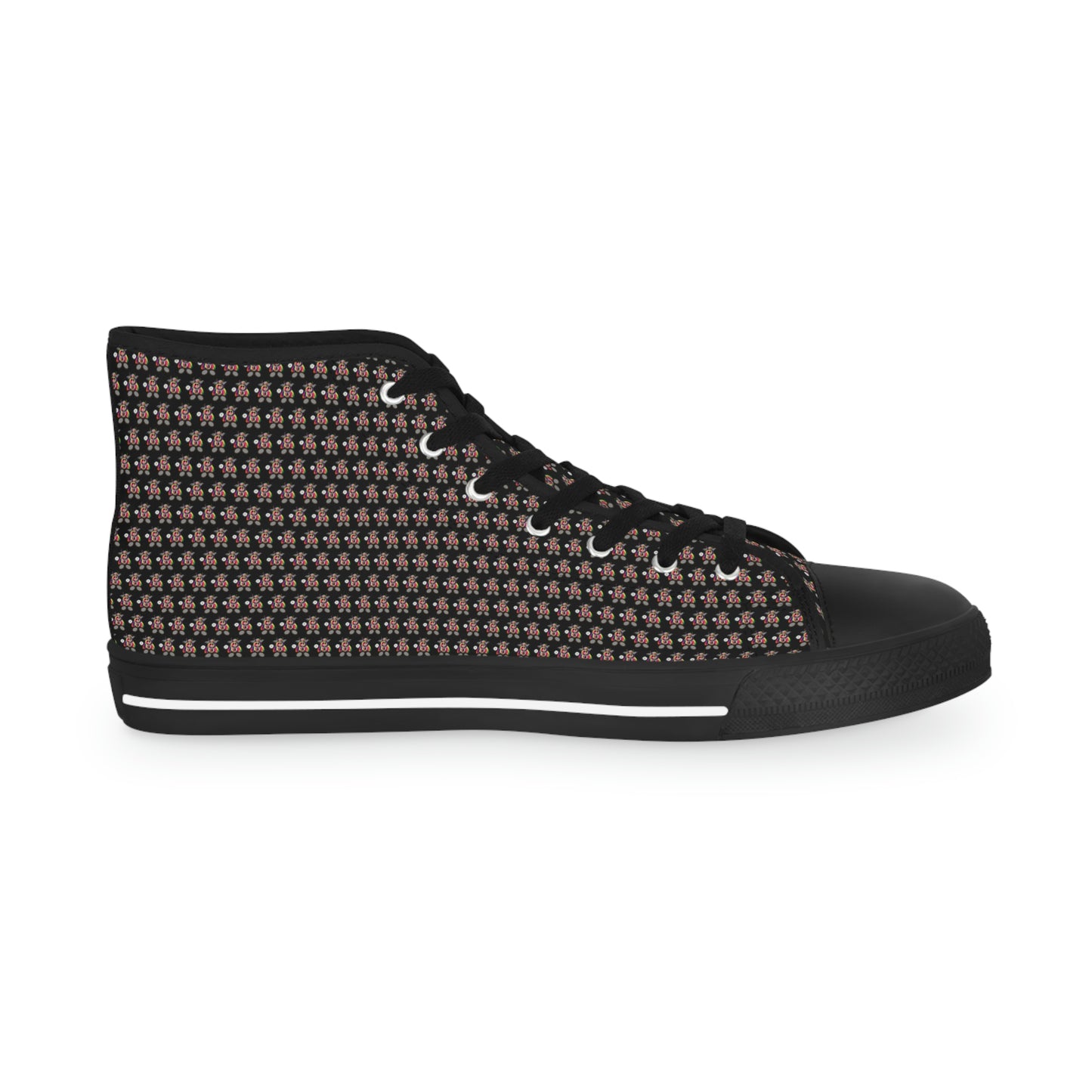 Black Pattern Men's High Top Sneakers