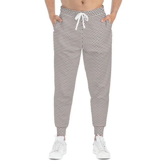 White Pattern Athletic Joggers (AOP)