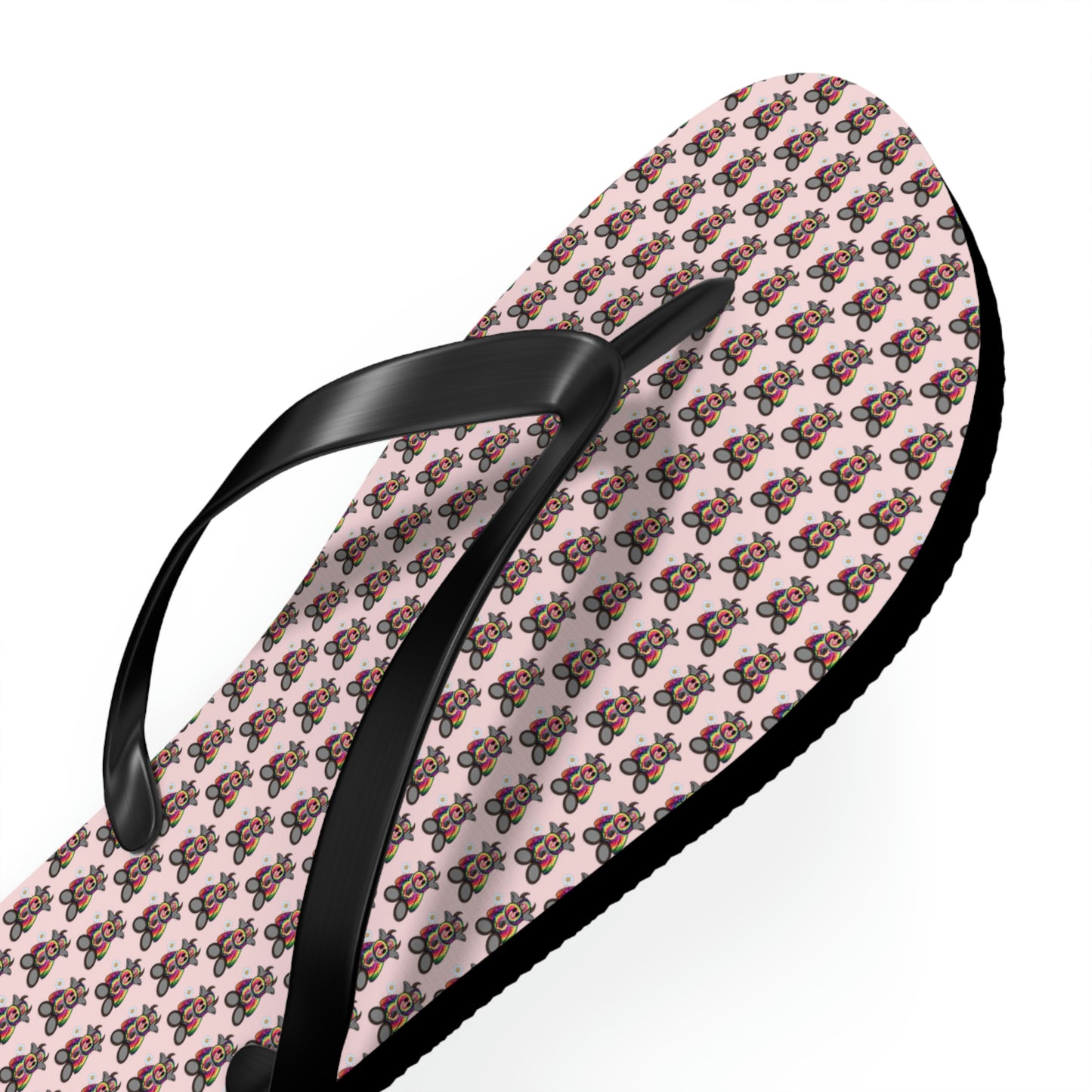 Pink Pattern Flip Flops