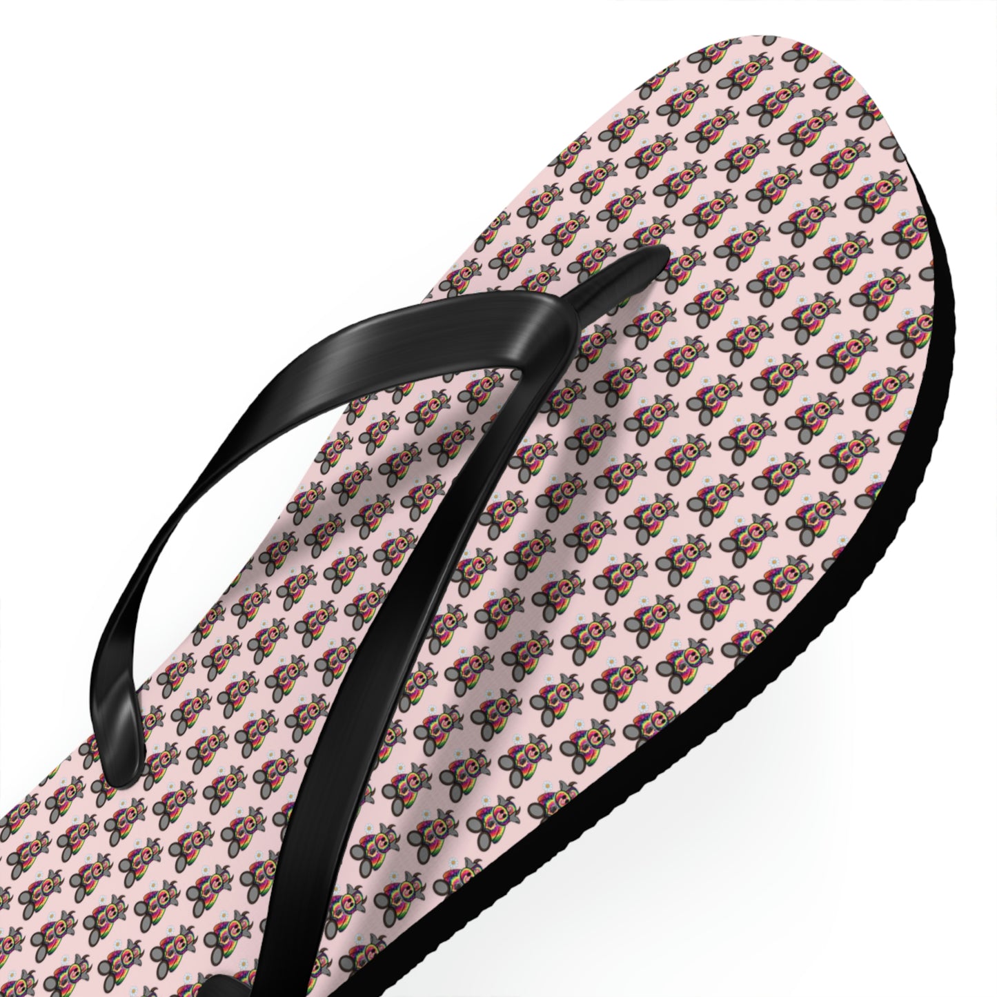 Pink Pattern Flip Flops