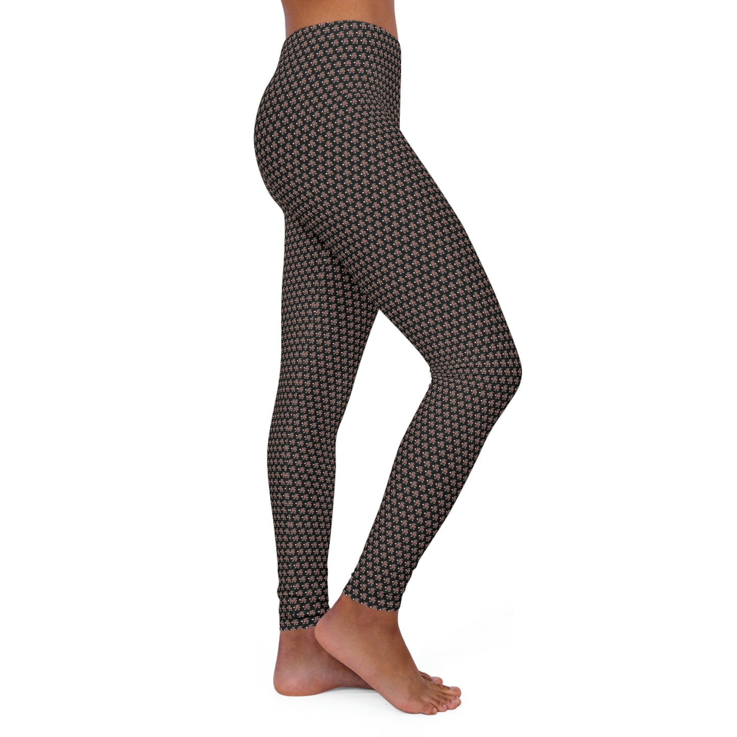 Black Pattern Women's Spandex Leggings